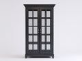 Vetrina - legno-vetro-metallo - 100x44x196 cm - Nero-Argento - stile neoclassico