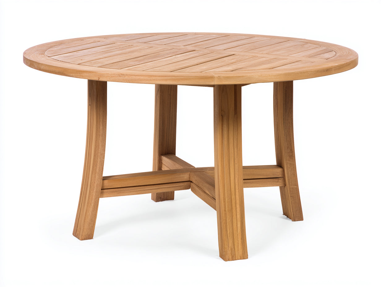 Tavolo da giardino - Teak - 130x130x75 cm - Teak naturale - Quattro gambe