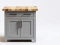 Credenza - legno-pannello lavorato - 82x42x92 cm - grigio-legno naturale - moderno rustico