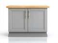 Credenza - legno-pannello lavorato-metallo - 118x44x86 cm - grigio-legno naturale-argento - moderno rustico