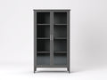 Vetrina - legno-vetro-metallo - 105x40x185 cm - Grigio scuro - stile moderno minimal