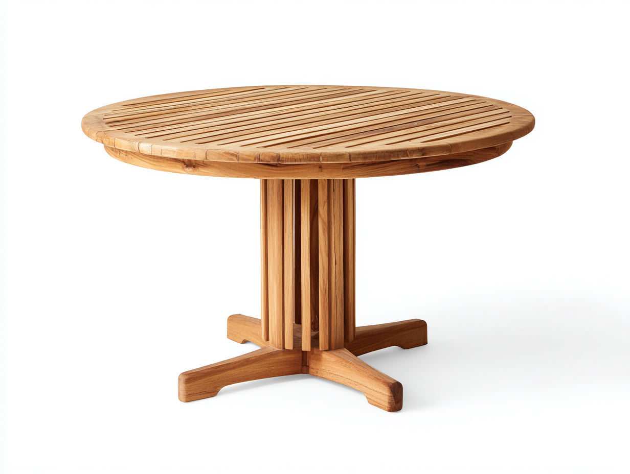 Tavolo da giardino - Teak - 120x120x75 cm - Teak naturale - Base a croce