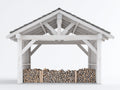 Portalegna-Legno-250x88x210 cm-Bianco spazzolato-Grigio pietra-Classico aperto