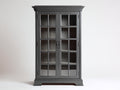 Vetrina - legno-vetro-metallo - 110x47x198 cm - Grigio antracite-Bronzo - stile neoclassico