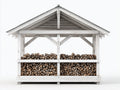 Portalegna-Legno-245x86x198 cm-Bianco-Grigio-Tradizionale con doppio vano