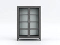Vetrina - legno-vetro-metallo - 108x41x188 cm - Grigio antracite-Argento - stile moderno