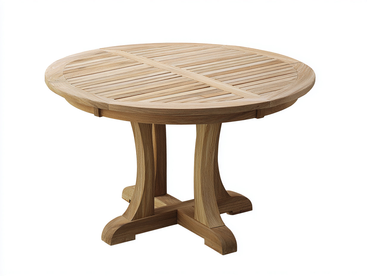 Tavolo da giardino - Teak - 120x120x75 cm - Teak naturale - Base a croce