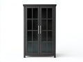 Vetrina - legno-vetro-metallo - 98x42x190 cm - Nero-Argento - stile tradizionale
