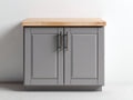 Credenza - legno-pannello lavorato-metallo - 108x43x84 cm - grigio-legno naturale - moderno rustico