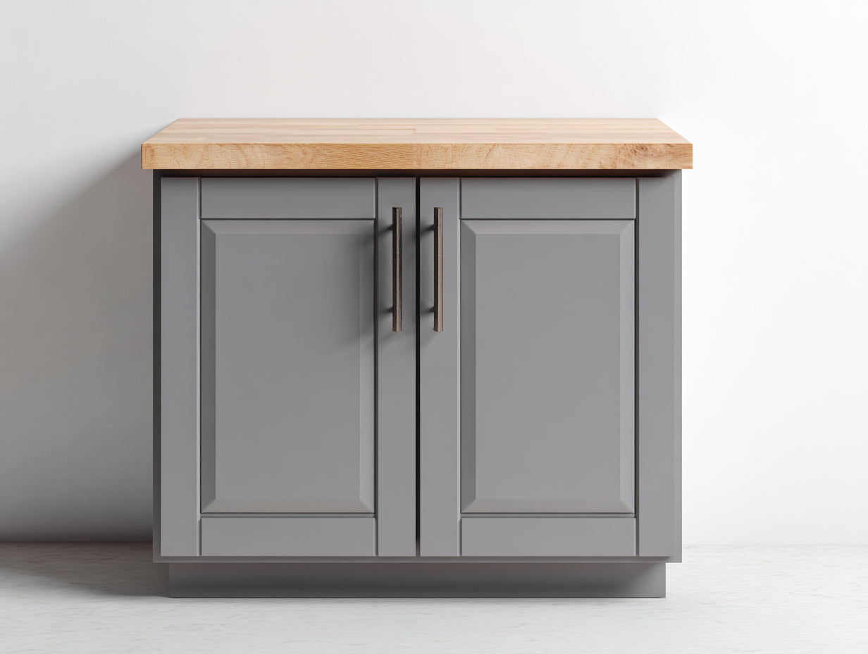 Credenza - legno-pannello lavorato-metallo - 108x43x84 cm - grigio-legno naturale - moderno rustico