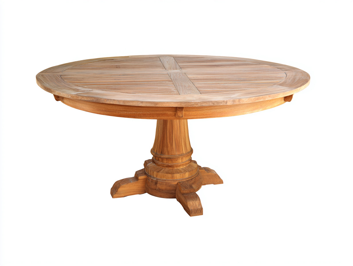 Tavolo da giardino - Teak - 130x130x75 cm - Teak naturale - Stile classico